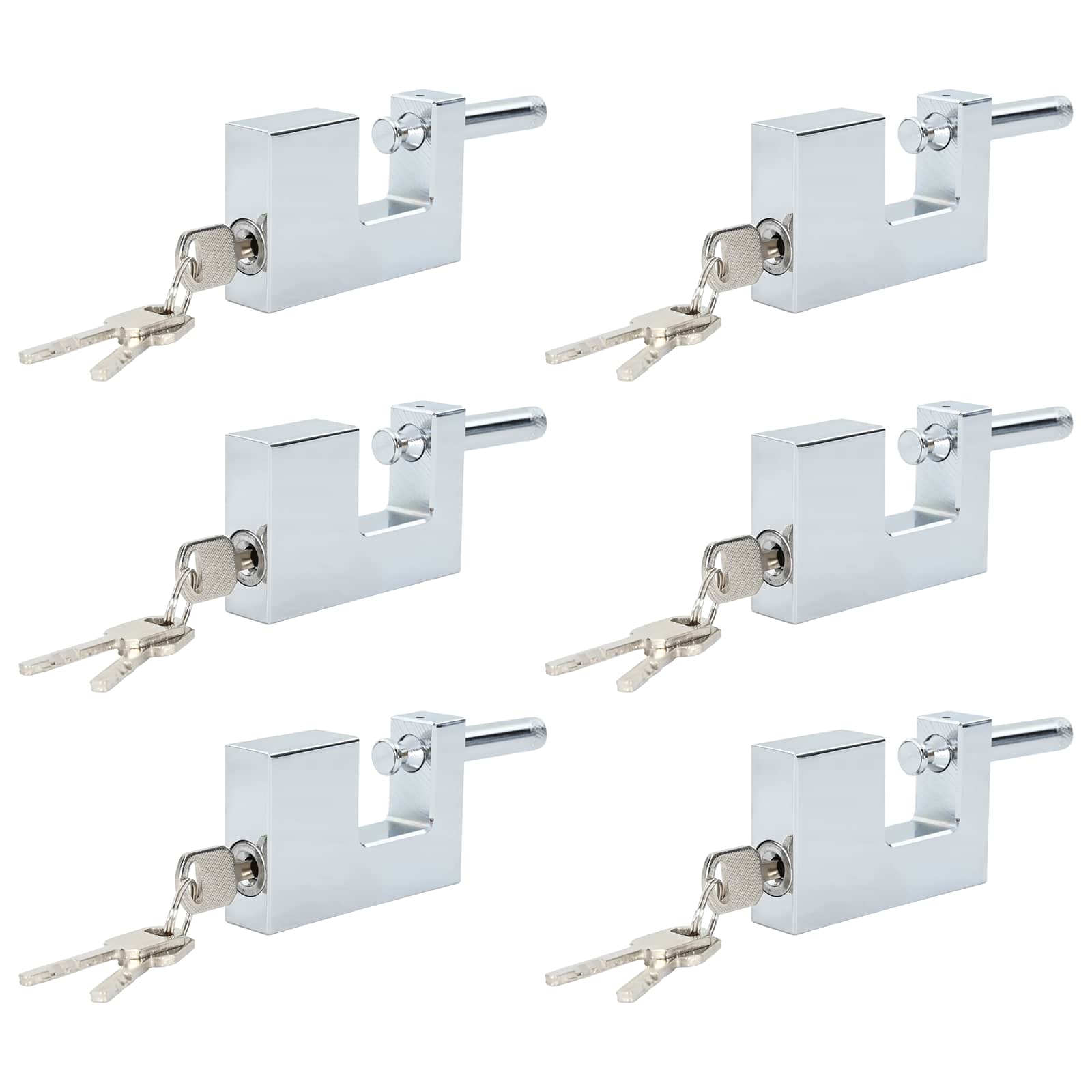 Thumbnail - vidaXL Vorhängeschloss 6 pcs Silber 7,8 x 2 x 5 cm Eisen