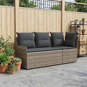 Vrtni naslonjač s kotno sedežno garnituro 2 Kos PE ratan