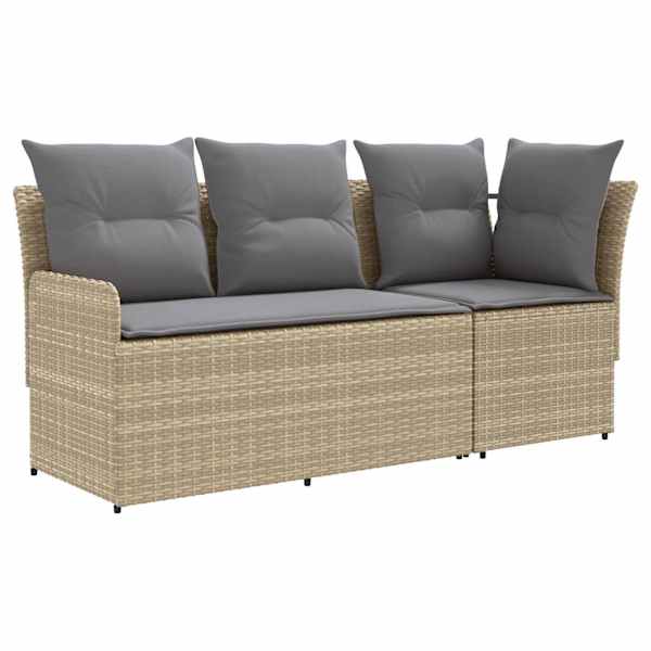 vidaXL 2 tk Aia k&auml;sitoe diivan nurk-sofaga PE rattan Beež ja heledhall