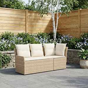 Vrtni naslonjač s kotno sedežno garnituro 2 Kos PE ratan