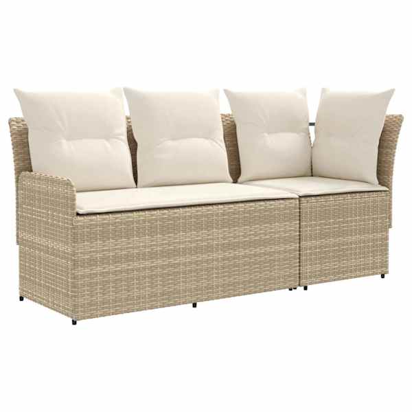 vidaXL 2 tk Aia k&auml;sitoe diivan nurk-sofaga PE rattan Beez ja koor
