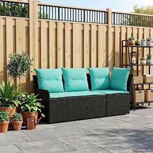 Vrtni naslonjač s kotno sedežno garnituro 2 Kos PE ratan