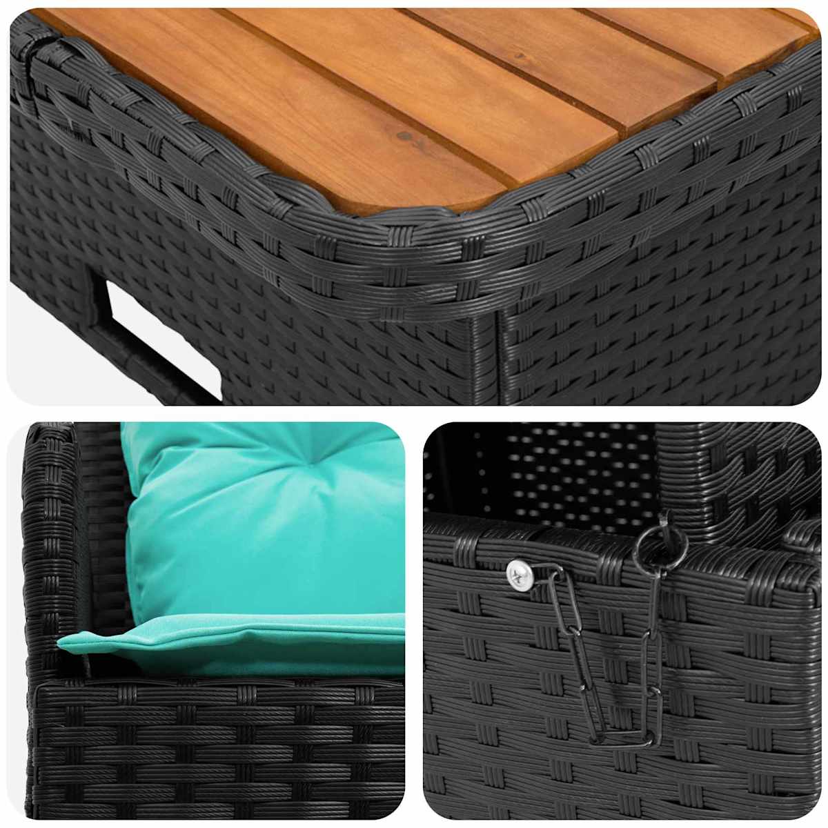 Havearmstøtte sofa med løftbart bord 2 Stk - Billede 10