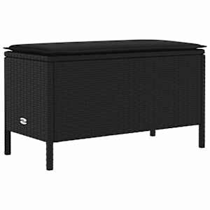 vidaXL Aia jalatoed padjaga Must 80 x 38 x 45 cm PE rattan