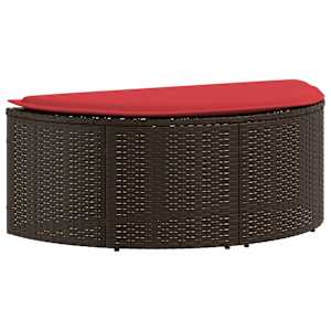 Zahradní sofa Hnědá a červená 168 x 168 x 180 cm polyratan - obrázek 6