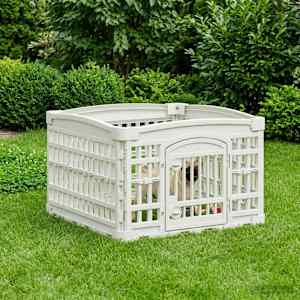 4 panelový plot pro psy 60 x 60 x 38 cm Plast Bílá Skládací - obrázek 4