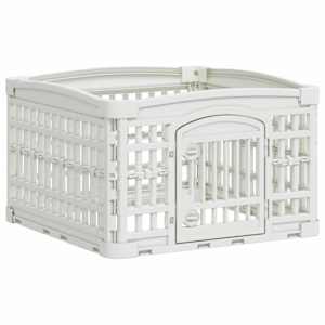 vidaXL 4-paneeline koera m&auml;nguaed 60 x 60 x 38 cm Plastmass Valge