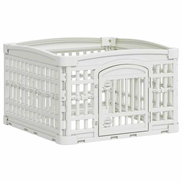 vidaXL 4-paneeline koera m&auml;nguaed 60 x 60 x 38 cm Plastmass Valge