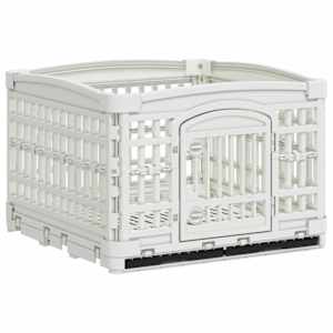 vidaXL 4-paneeline koera m&auml;nguaed 122 x 106,5 x 82 cm Plastmass Valge