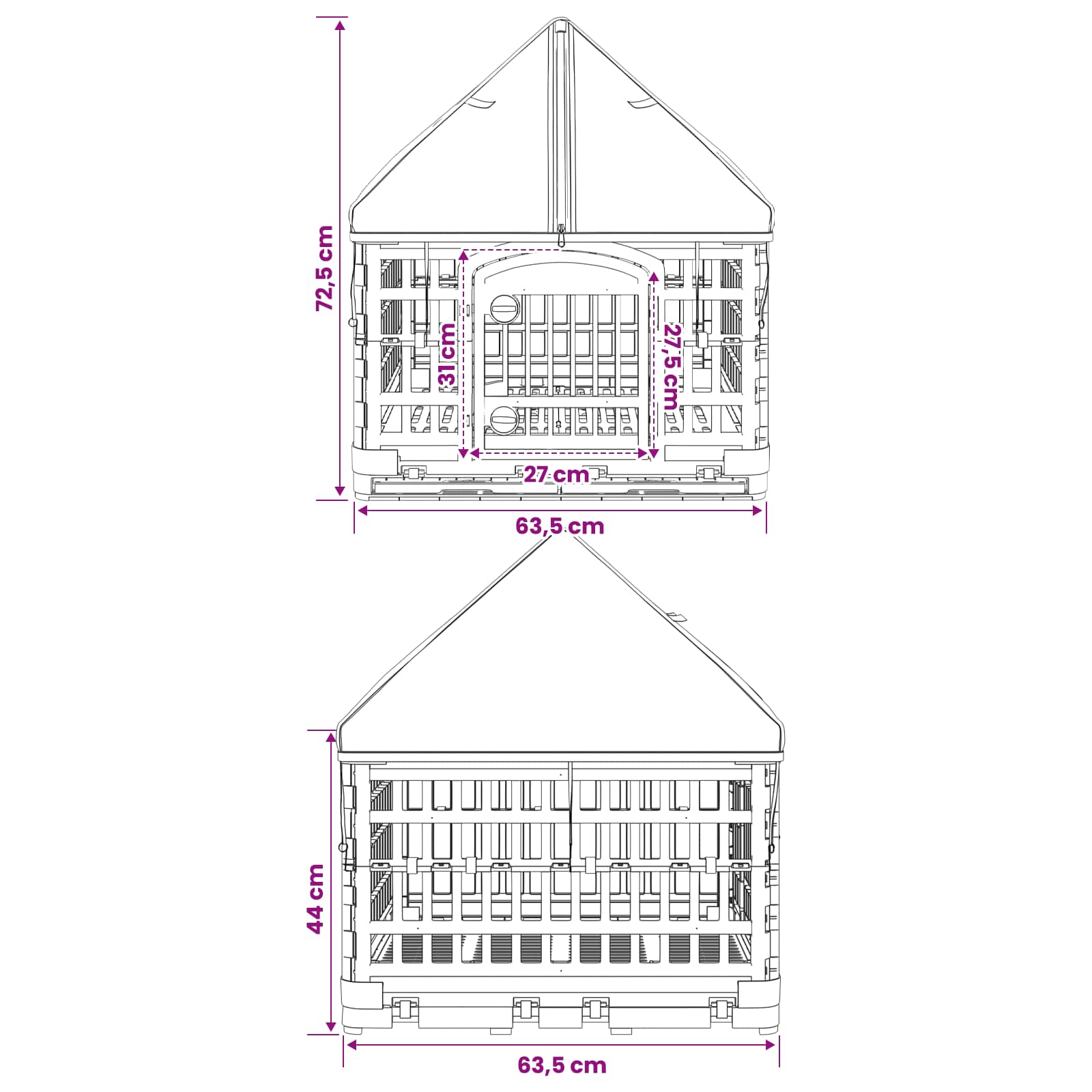 4 Panelen Honden Speelweide met Dak 122 x 106,5 x 82 cm Wit image 9
