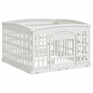 vidaXL 4-paneeline koera m&auml;nguaed 88 x 88 x 56 cm Plastmass Valge