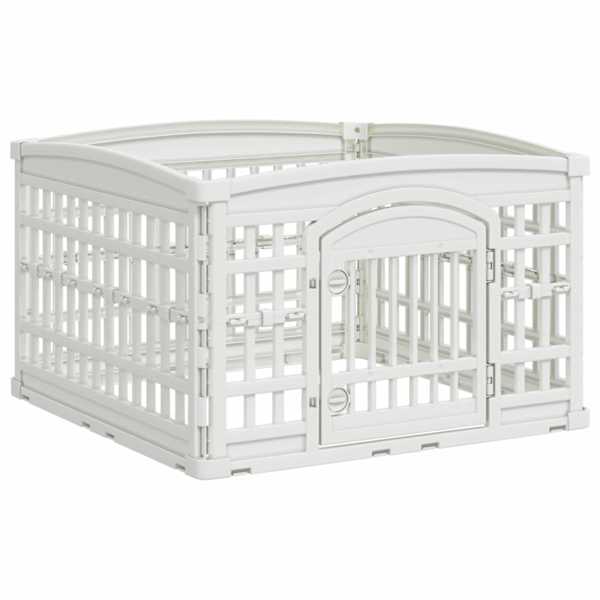 vidaXL 4-paneeline koera m&auml;nguaed 88 x 88 x 56 cm Plastmass Valge