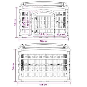 4 panelový plot pro psy 88 x 88 x 56 cm Plast Bílá Skládací - obrázek 8