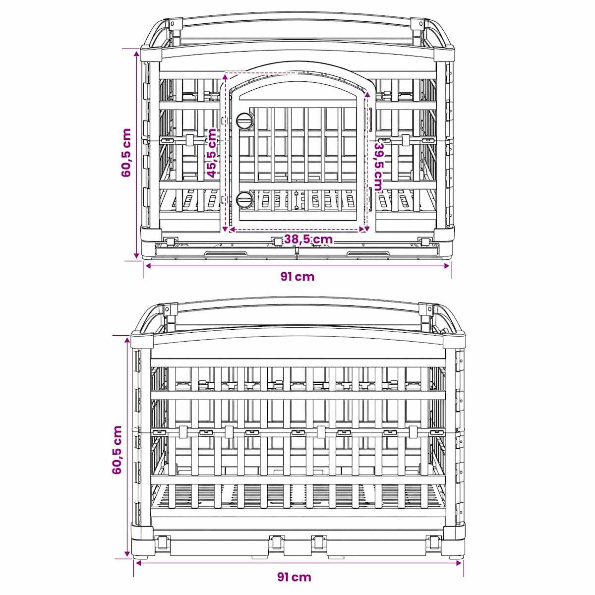 4-panelers hunde legegrind Plastik Hvid - Billede 9