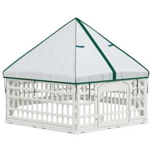 vidaXL 6 Paneeli Koera M&auml;nguaed 177,5 x 154,5 x 112 cm Plastmass Valge