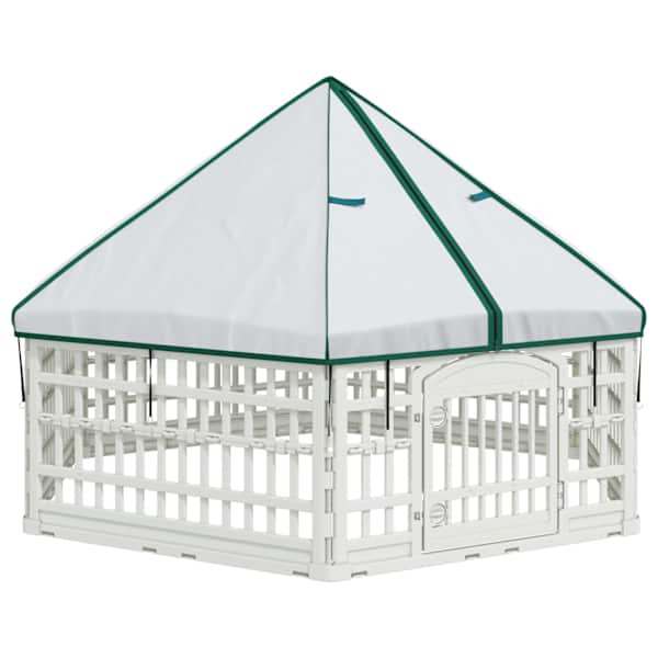 vidaXL 6 Paneeli Koera M&auml;nguaed 177,5 x 154,5 x 112 cm Plastmass Valge