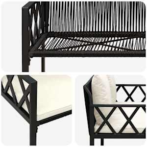 Zahradní lavičky 2 -Seater 116 x 56 x 75 cm polyratan - obrázek 8