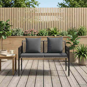 Zahradní lavičky 2 -Seater 116 x 56 x 75 cm polyratan - obrázek 3