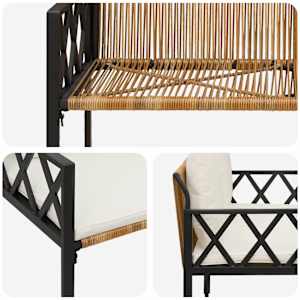 Zahradní lavičky 2 -Seater 116 x 56 x 75 cm polyratan - obrázek 8