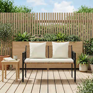 Zahradní lavičky 2 -Seater 116 x 56 x 75 cm polyratan - obrázek 1
