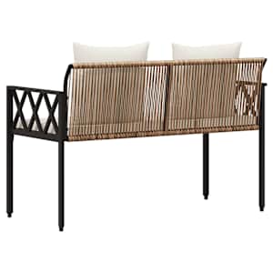 Zahradní lavičky 2 -Seater 116 x 56 x 75 cm polyratan - obrázek 7