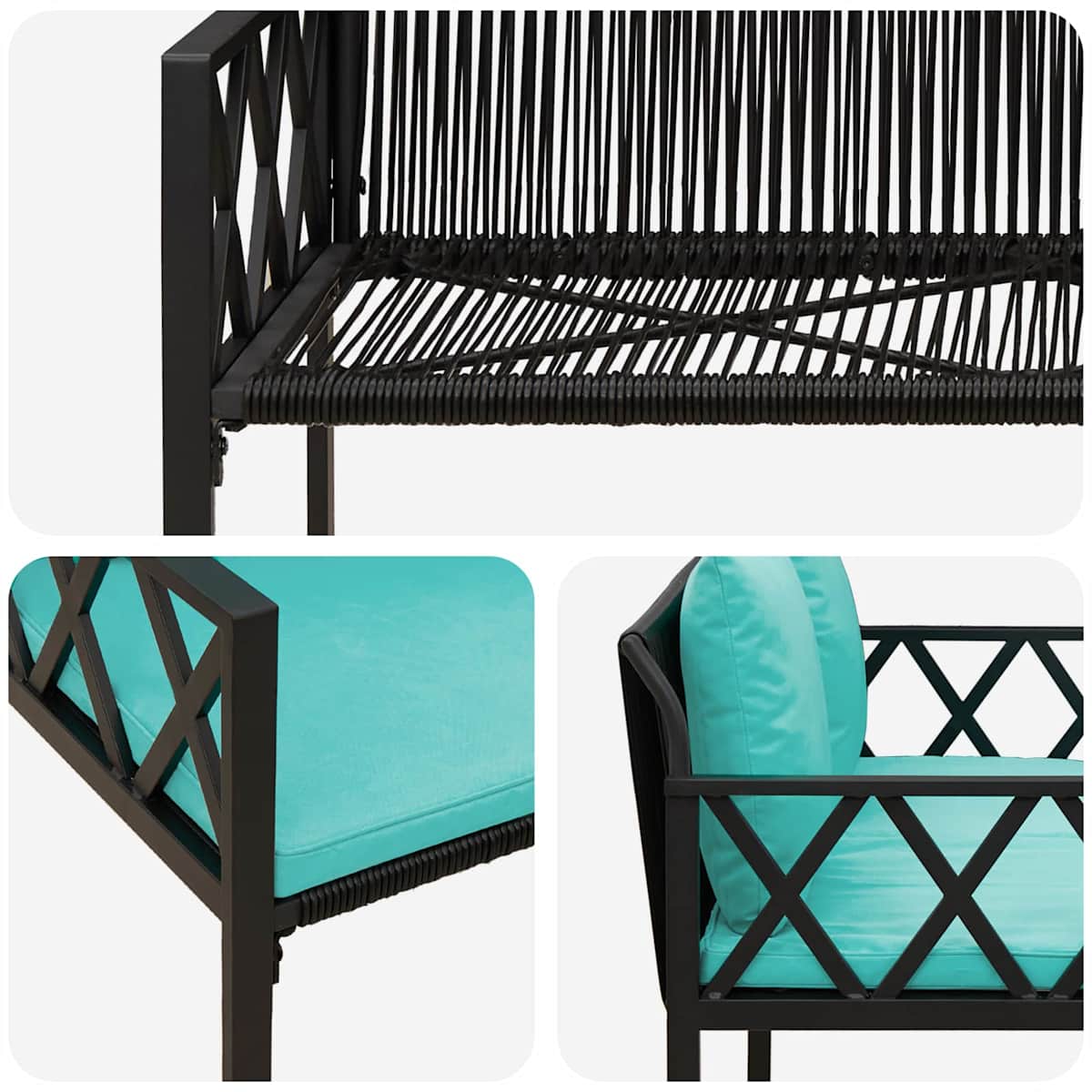Udendørs bænke 2 -Seater 116 x 56 x 75 cm polyrattan - Billede 8