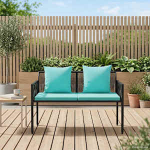 Zahradní lavičky 2 -Seater 116 x 56 x 75 cm polyratan - obrázek 3