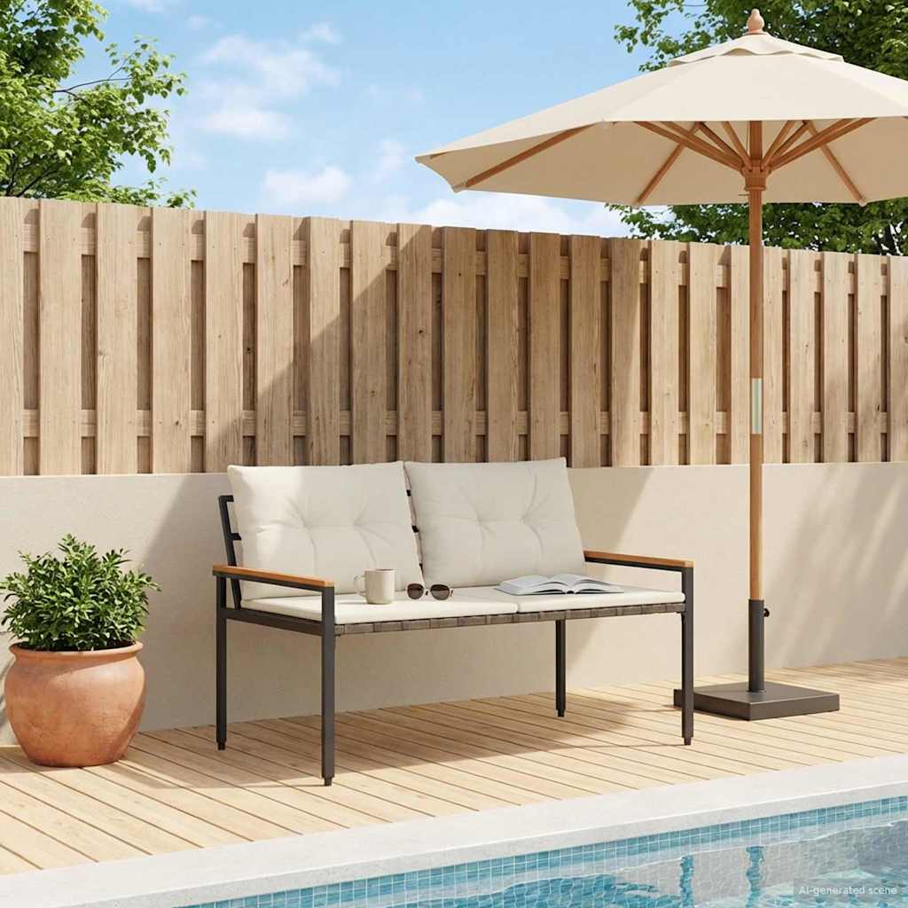 vidaXL Utomhusb&auml;nk 2 -Seater 116 x 67,5 x 72 cm konstrotting Gr&auml;ddvit