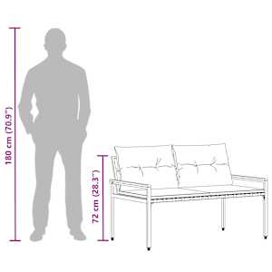 Venkovní lavice 2 -Seater 116 x 67,5 x 72 cm polyratan - obrázek 12