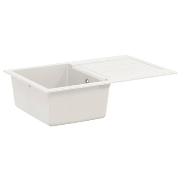 vidaXL Kraan Valge 780 x 500 mm 80% Kvarts ja 20% Vaik