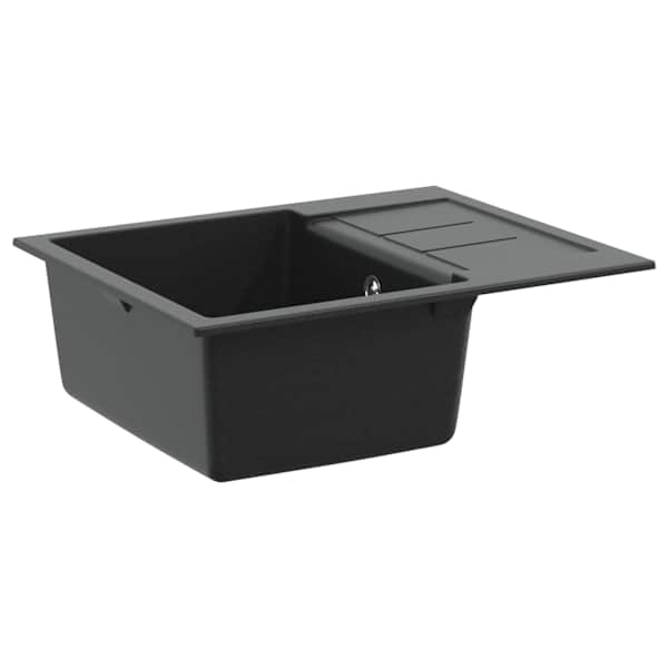 vidaXL Kraan Must 620 x 500 mm 80% Kvarts ja 20% Vaik