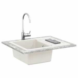 Dřez Bílá 620 x 500 mm 80% Křemenné a 20% Pryskyřice - obrázek 2