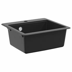 vidaXL Kraan 80% Kvarts ja 20% Vaik 470 x 440 mm Must
