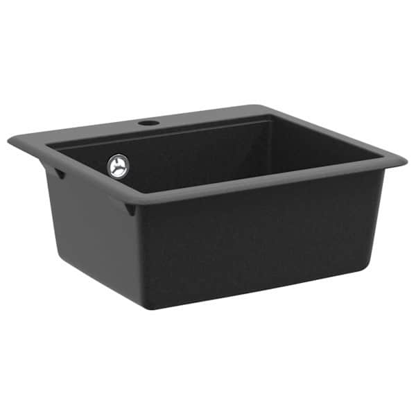 vidaXL Kraan 80% Kvarts ja 20% Vaik 470 x 440 mm Must