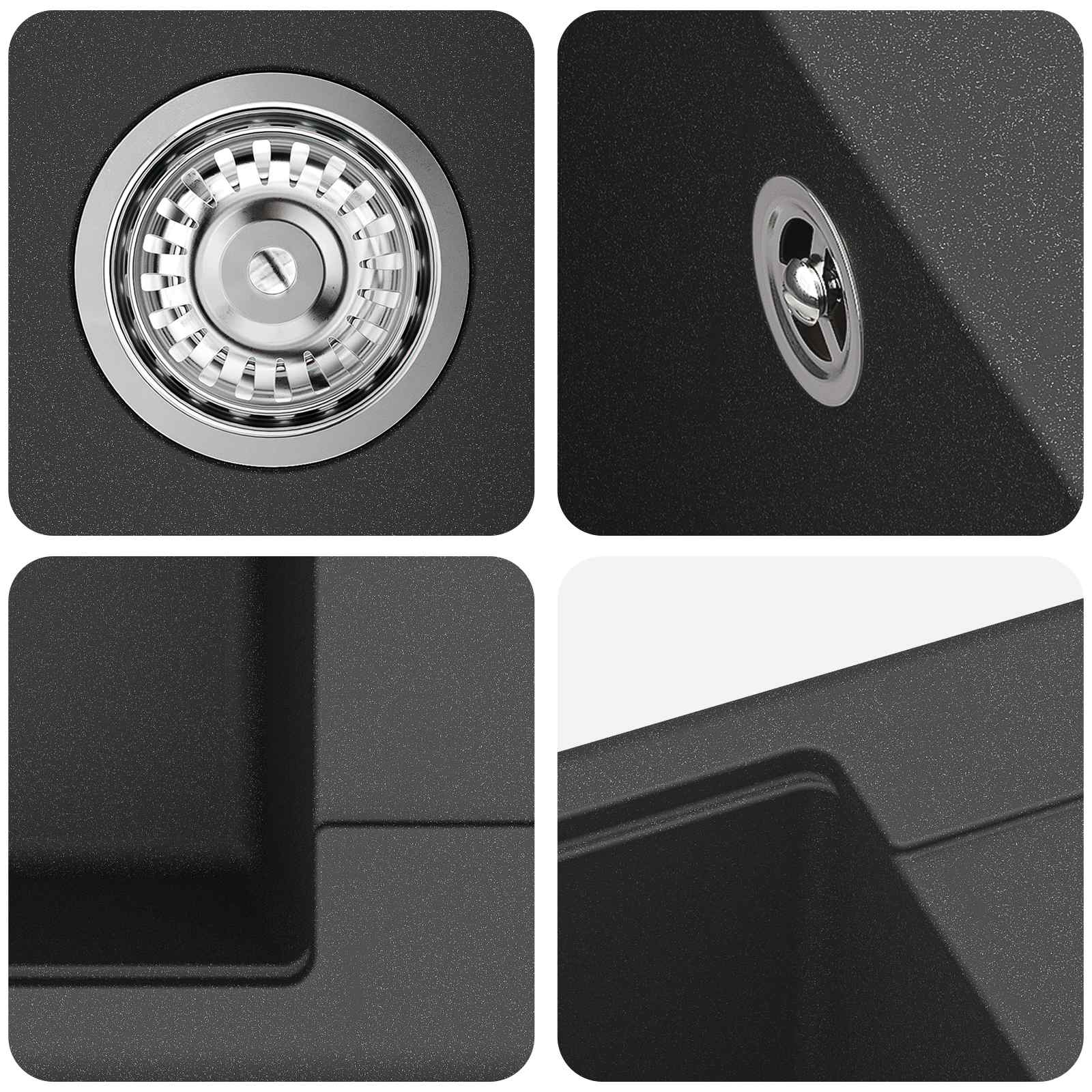 Izlietne Melna 670 x 460 mm Granīts