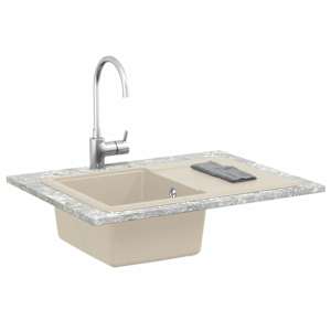 Dřez Béžová 670 x 460 mm 80% Křemenné a 20% Pryskyřice - obrázek 2