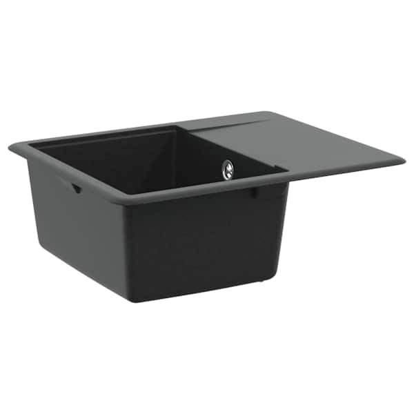 vidaXL Kraan 80% Kvarts ja 20% Vaik 560 x 460 mm Must