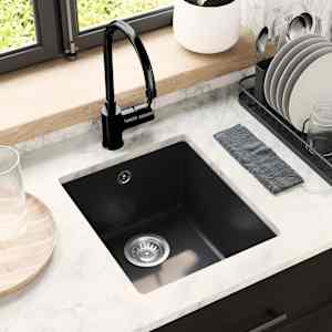 Umivalnica Črna 370 x 460 mm 80% Kvarc in 20% Smola