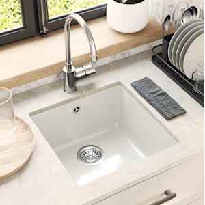 Umivalnica Bela 430 x 460 mm 80% Kvarc in 20% Smola