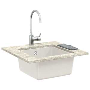 Dřez Bílá 430 x 460 mm 80% Křemenné a 20% Pryskyřice - obrázek 2