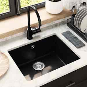 Umivalnica Črna 530 x 460 mm 80% Kvarc in 20% Smola