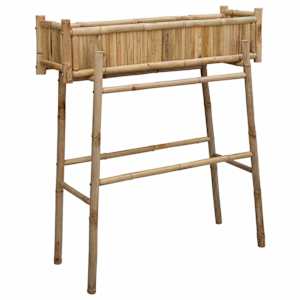 vidaXL Aia Lillepott Hoidjaga Neutraalne 100 x 38 x 114 cm Bambus