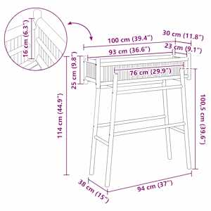 Zahradní květináč s držákem Přírodní 100 x 38 x 114 cm Bambus - obrázek 8