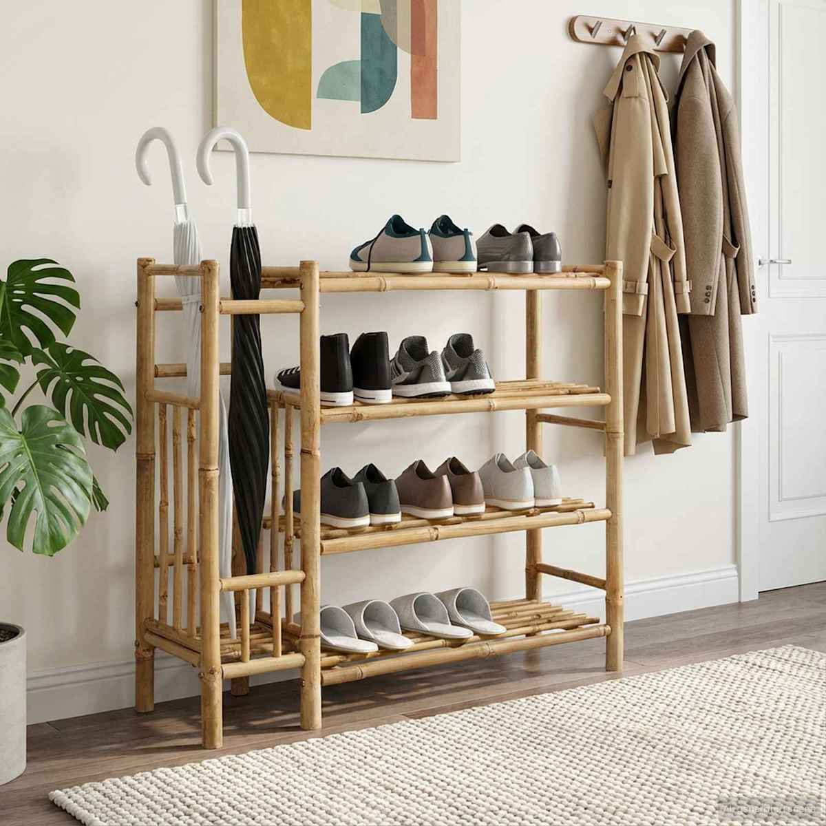 Skostativ 88 x 27 x 80 cm Bambus Naturfarvet - Billede 3