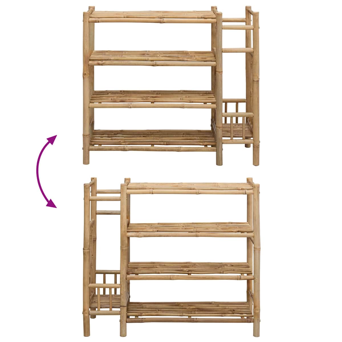 Skostativ 88 x 27 x 80 cm Bambus Naturfarvet - Billede 9