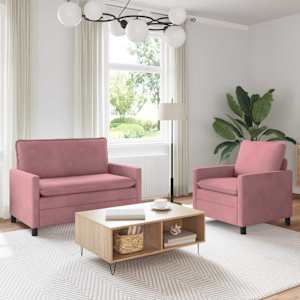 Set pohovek 2 pcs Růžová Samet - obrázek 1
