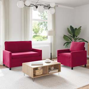 Set pohovek 2 pcs Víno Červené Samet - obrázek 1