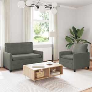 Set pohovek 2 pcs Světle šedá Textil - obrázek 1