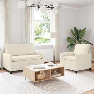 Set pohovek 2 pcs Krémová Textil - obrázek 1