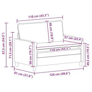 Set pohovek 2 pcs Modrá Textil - obrázek 9
